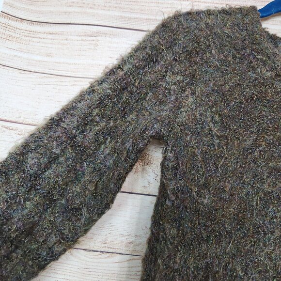 Vintage 80's 90's TEHEN France Mohair Blend Knit Pullover Sweater Cropped Brown - Picture 3 of 11